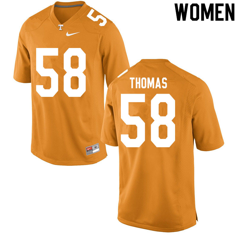 Women #58 Omari Thomas Tennessee Volunteers College Football Jerseys Sale-Orange